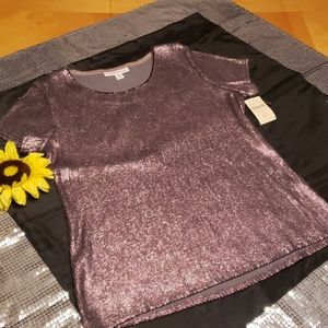 Coldwater Creek Allover Sequin Tee NWT